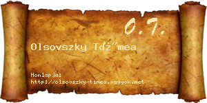 Olsovszky Tímea névjegykártya